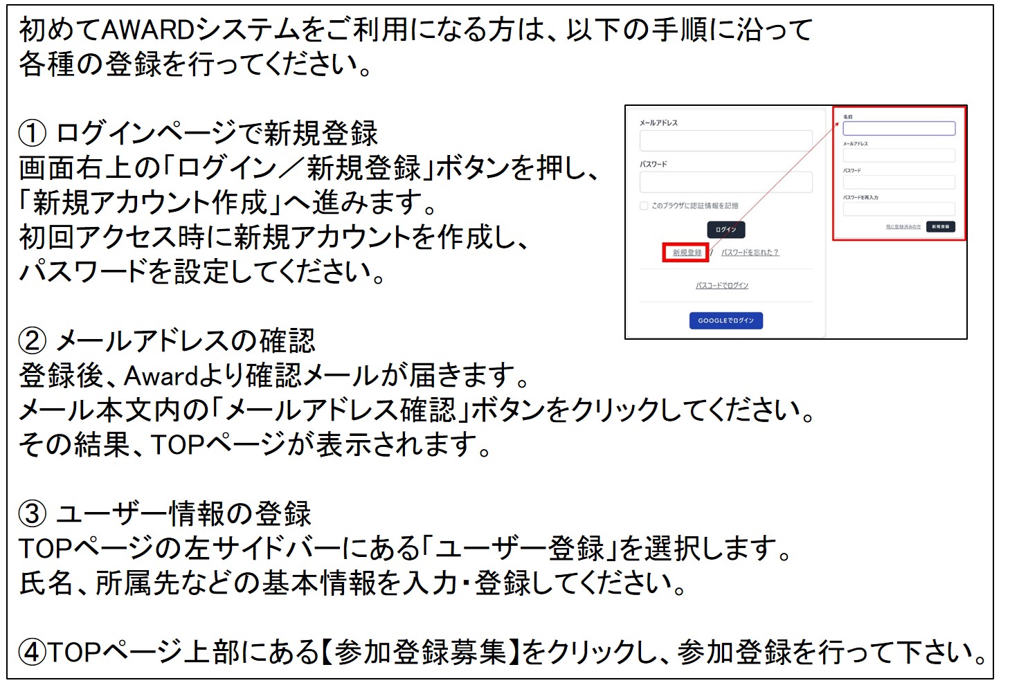 参加登録の方法